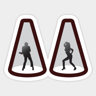 Two dancers silhouette Sticker